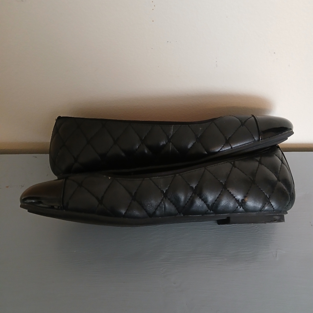 Vionic 8.5 Desiree Black Patent Quilted Ballet Flats comfort Shoes round toe - Picture 6 of 10